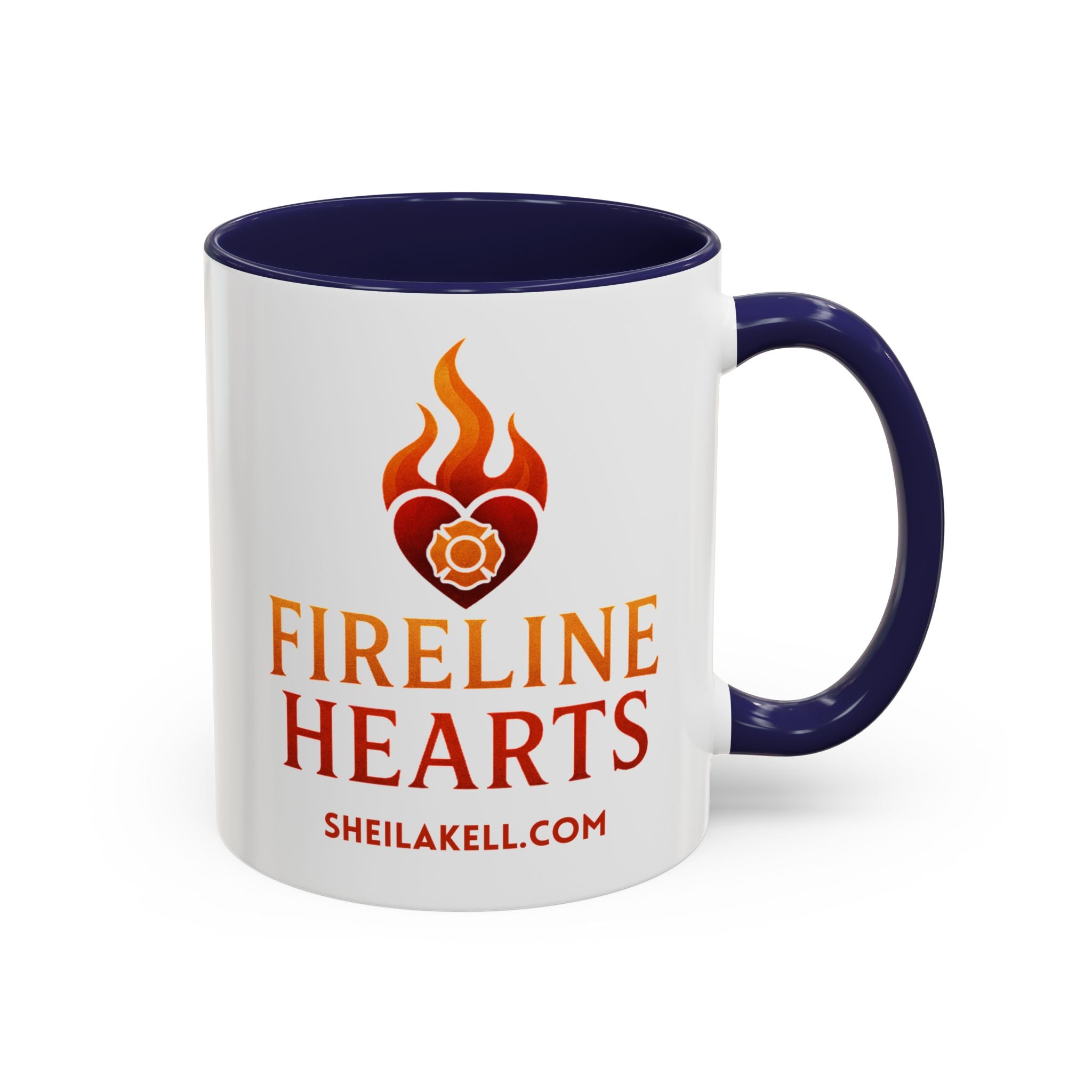 Fireline Hearts Accent Coffee Mug — Logo Coffee Cup (11/15oz)