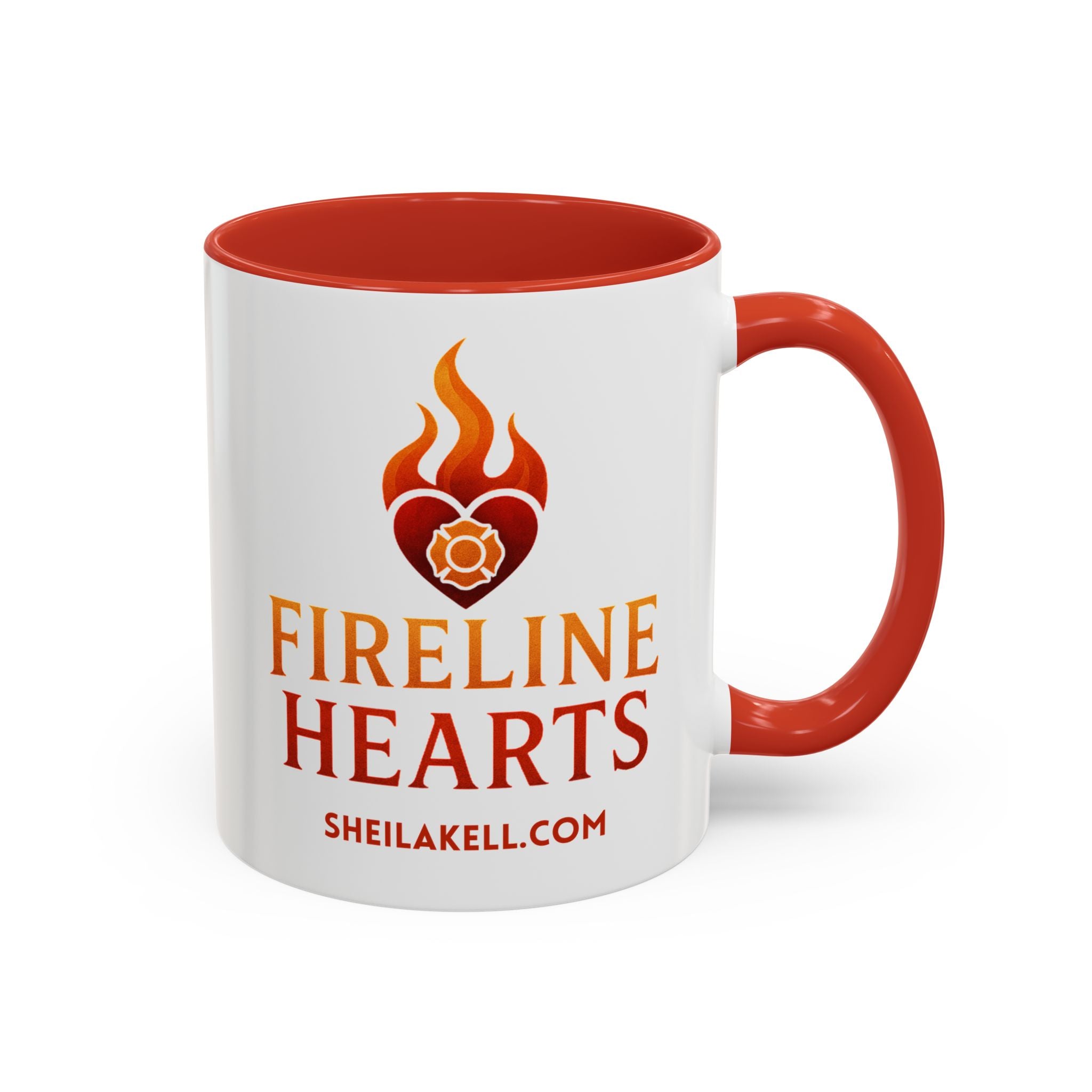 Fireline Hearts Accent Coffee Mug — Logo Coffee Cup (11/15oz)
