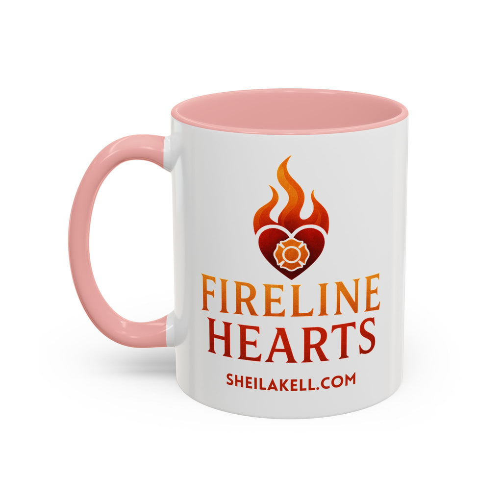 Fireline Hearts Accent Coffee Mug — Logo Coffee Cup (11/15oz)