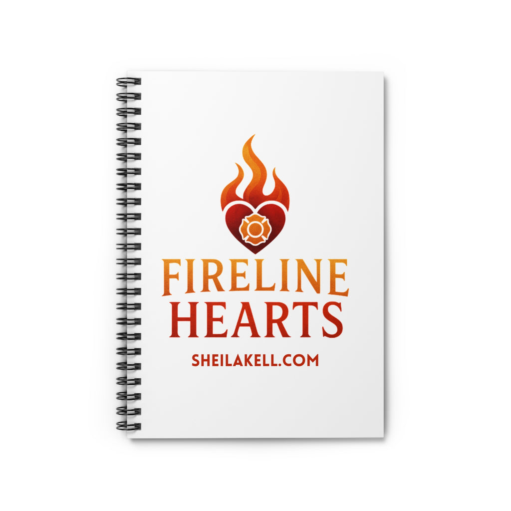 Fireline Hearts Spiral Notebook — Branded Journal with Flame Heart Logo
