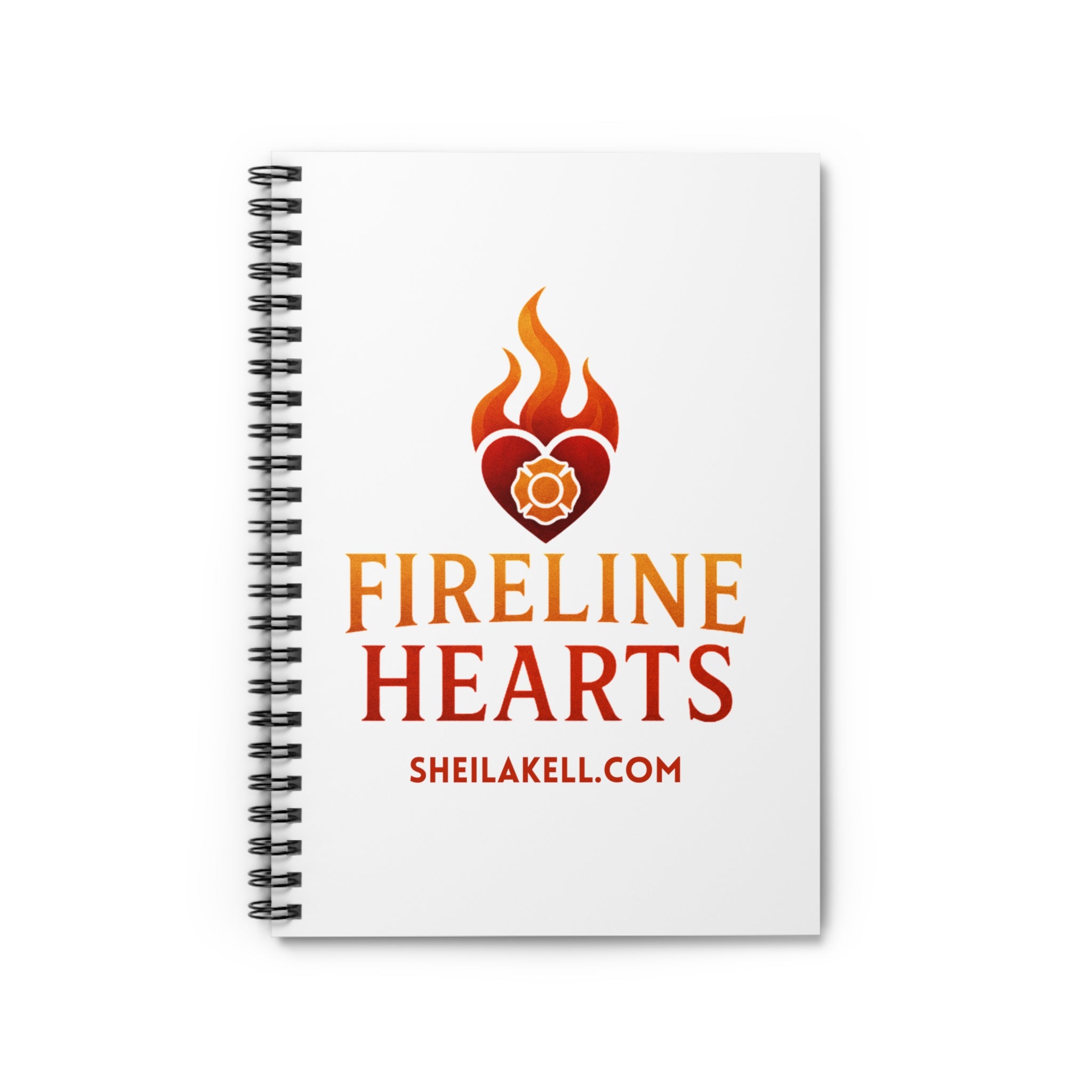 Fireline Hearts Spiral Notebook — Branded Journal with Flame Heart Logo