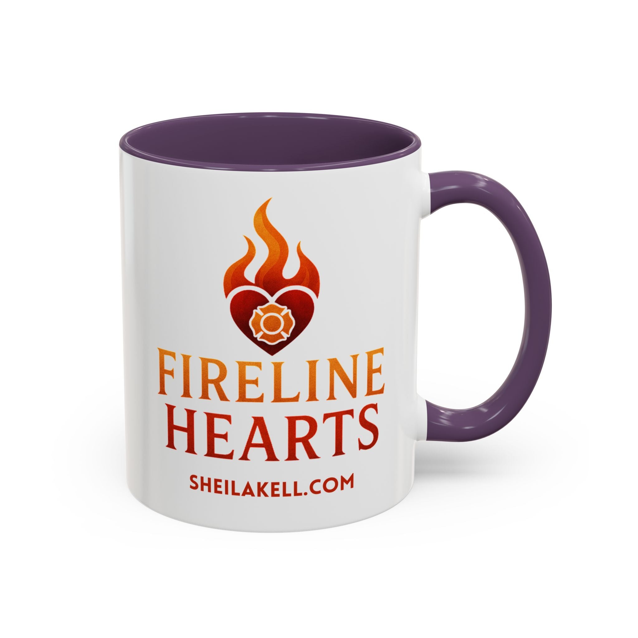 Fireline Hearts Accent Coffee Mug — Logo Coffee Cup (11/15oz)