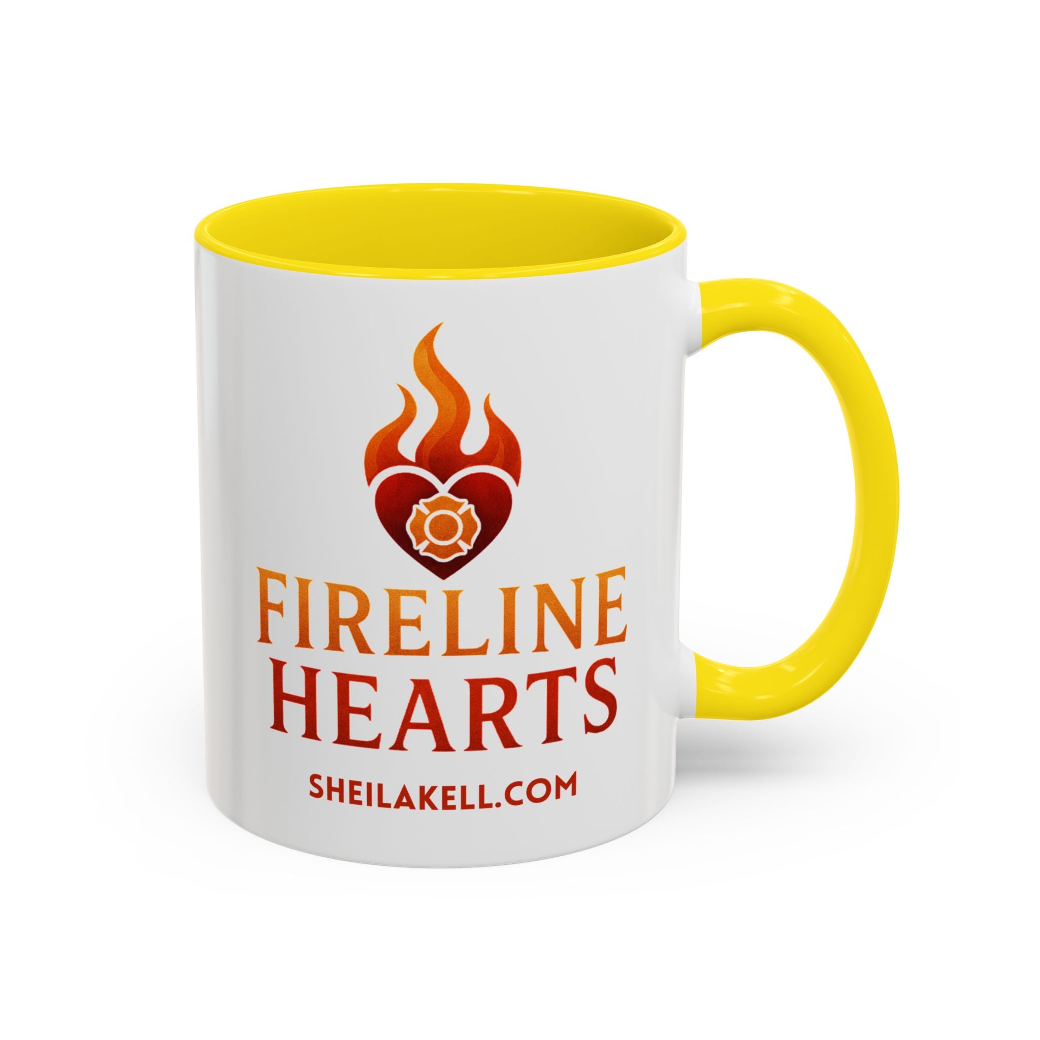 Fireline Hearts Accent Coffee Mug — Logo Coffee Cup (11/15oz)