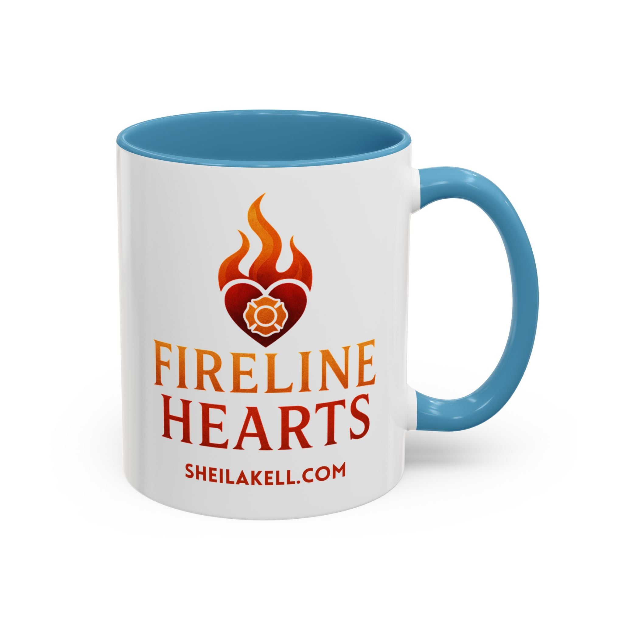 Fireline Hearts Accent Coffee Mug — Logo Coffee Cup (11/15oz)