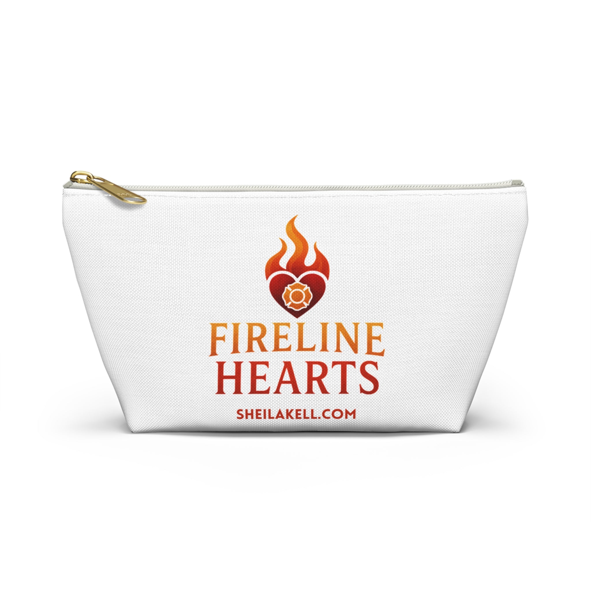 Accessory Pouch — Fireline Hearts & Family Unity Zippered T-Bottom Makeup Bag