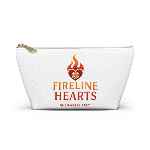 Accessory Pouch — Fireline Hearts & Family Unity Zippered T-Bottom Makeup Bag