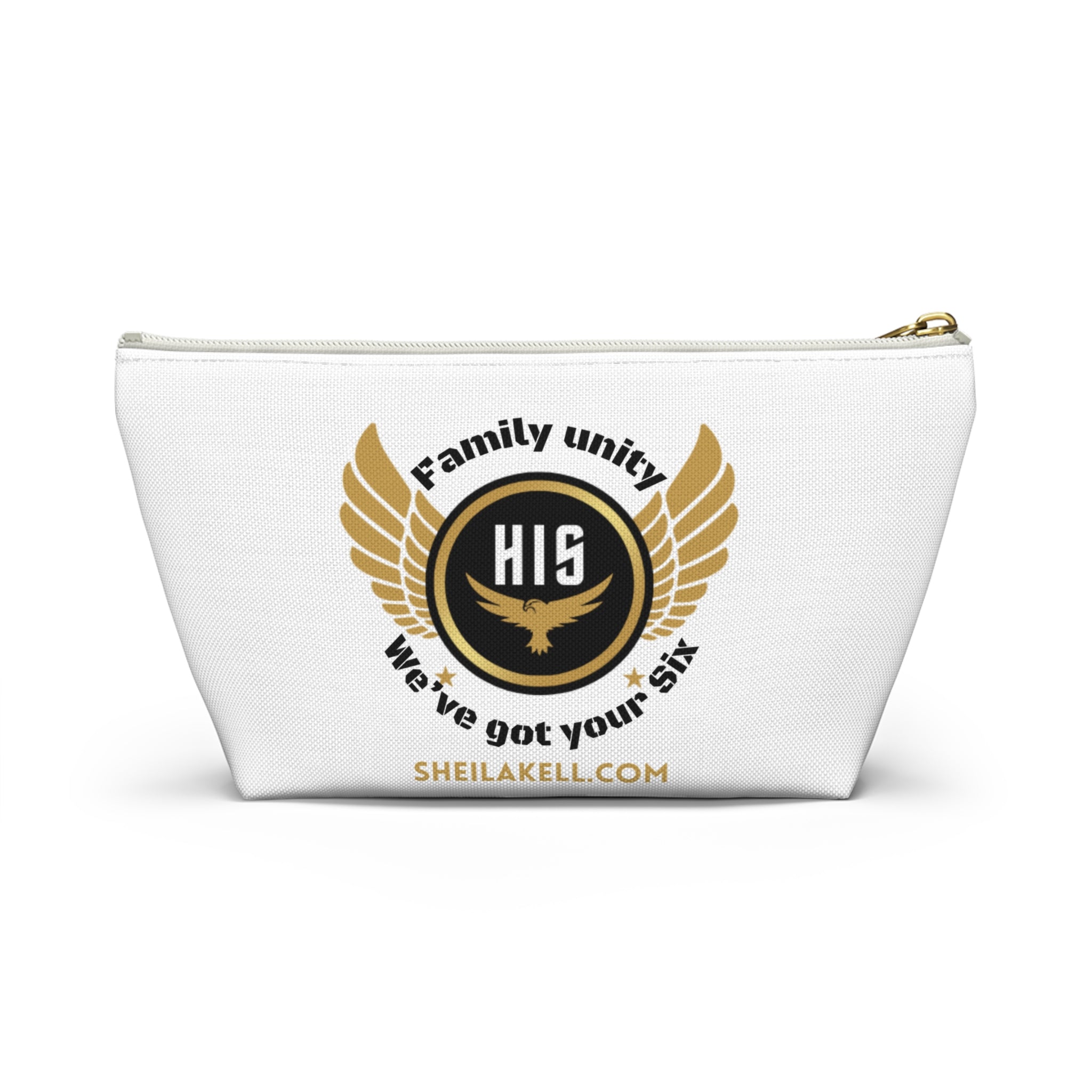 Accessory Pouch — Fireline Hearts & Family Unity Zippered T-Bottom Makeup Bag