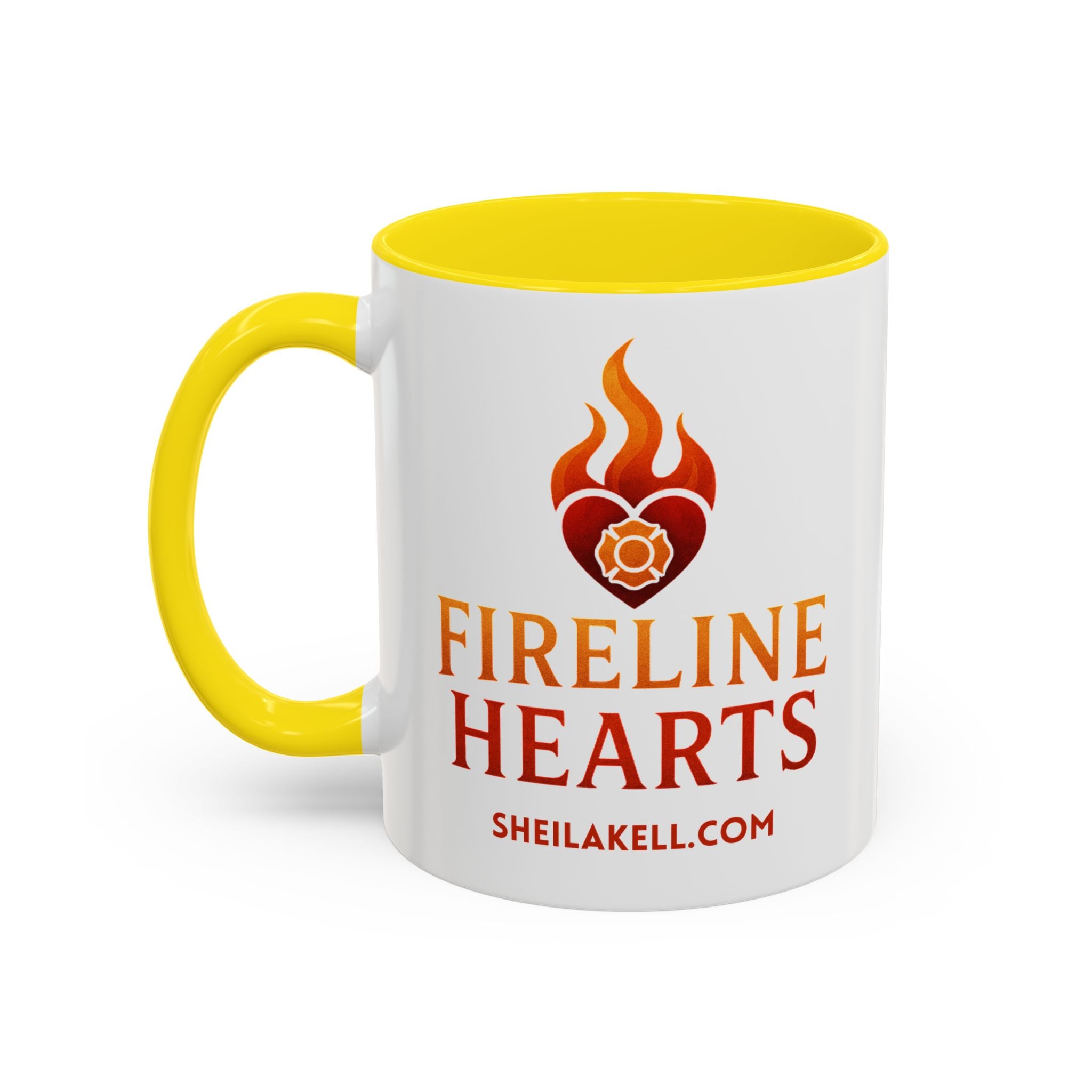 Fireline Hearts Accent Coffee Mug — Logo Coffee Cup (11/15oz)