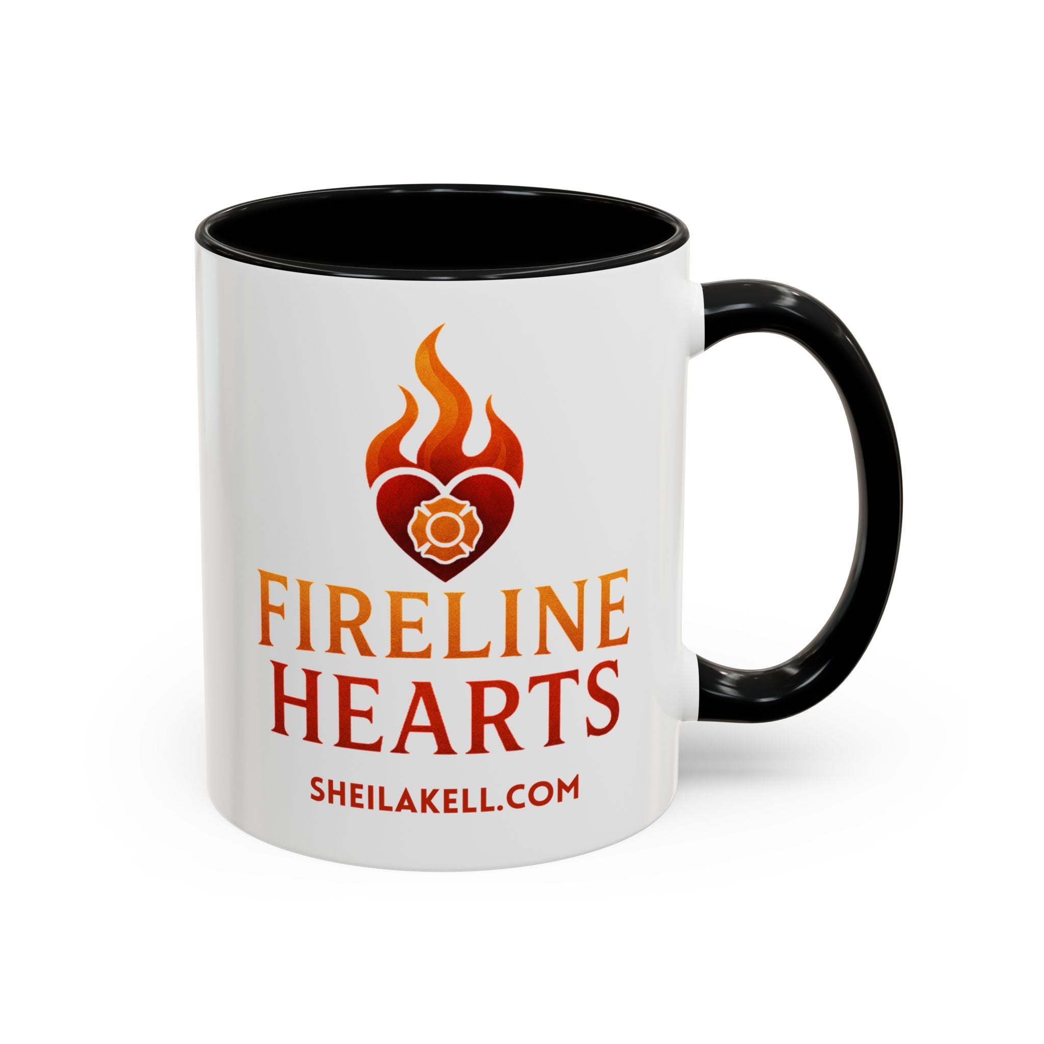 Fireline Hearts Accent Coffee Mug — Logo Coffee Cup (11/15oz)