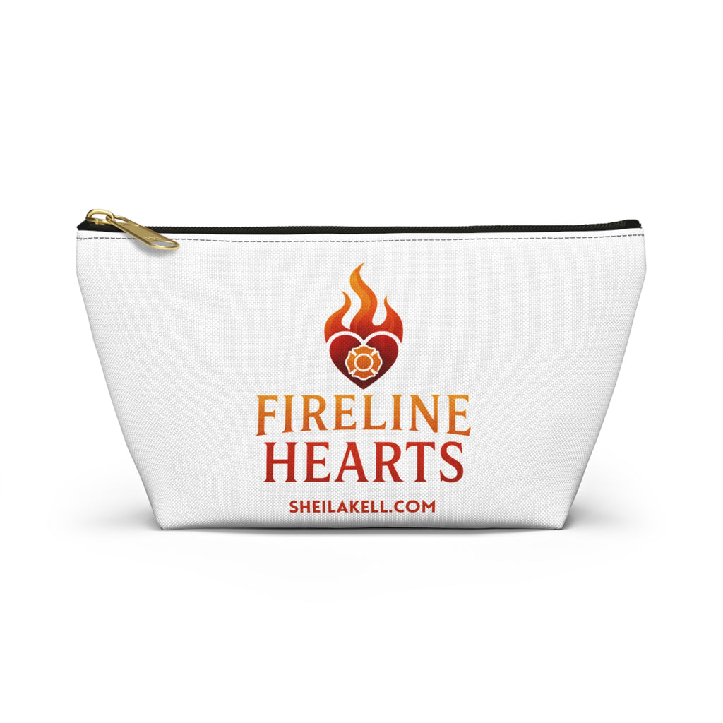 Accessory Pouch — Fireline Hearts & Family Unity Zippered T-Bottom Makeup Bag