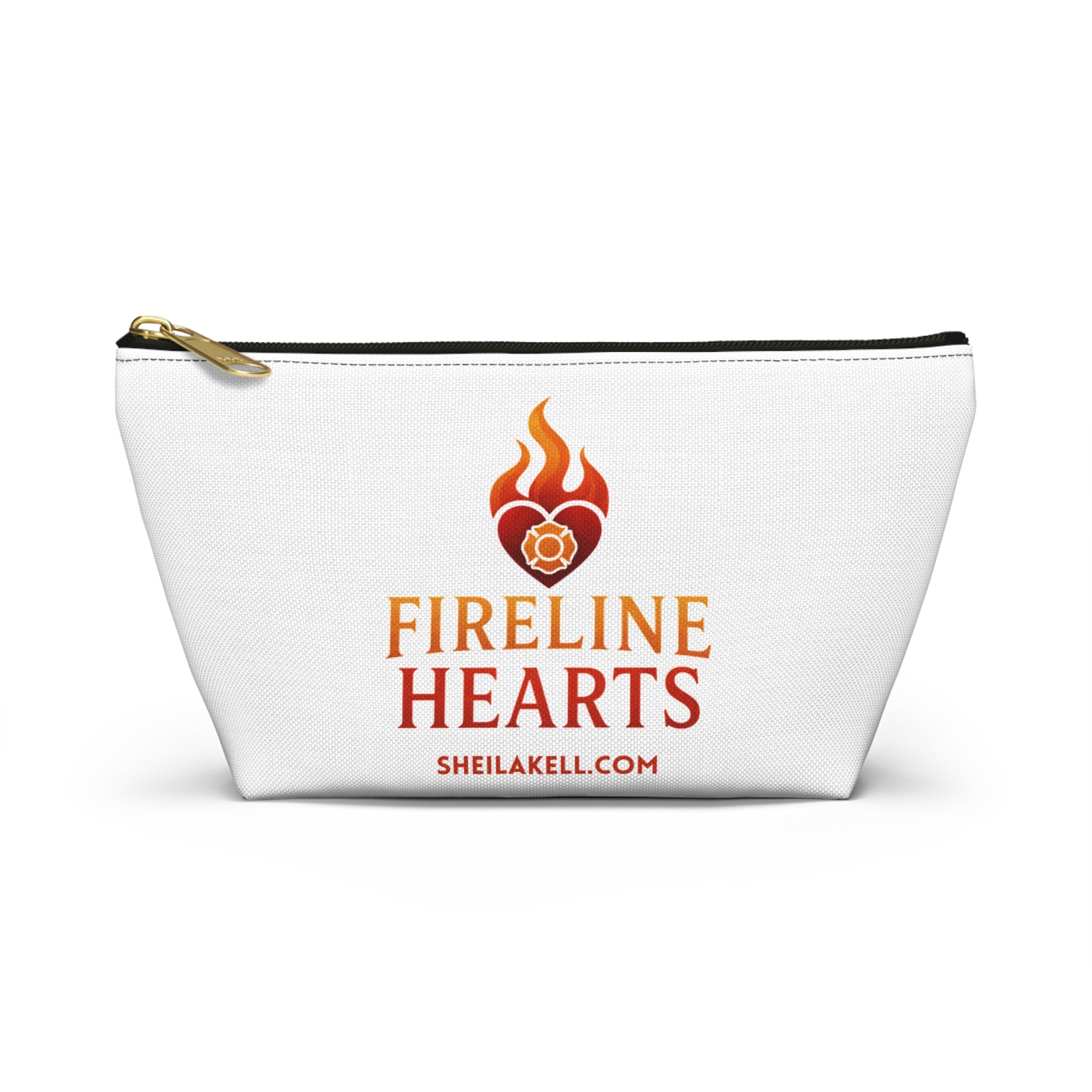 Accessory Pouch — Fireline Hearts & Family Unity Zippered T-Bottom Makeup Bag