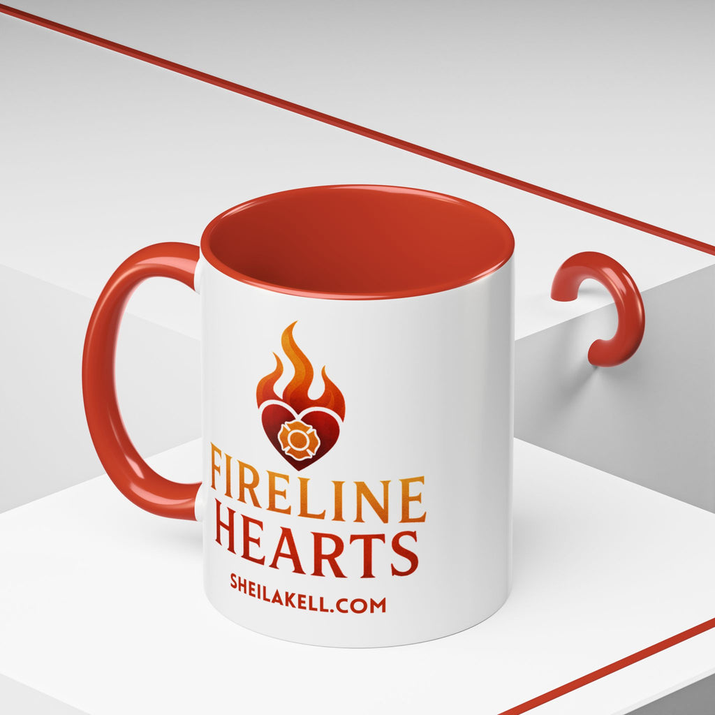 Fireline Hearts Accent Coffee Mug — Logo Coffee Cup (11/15oz)