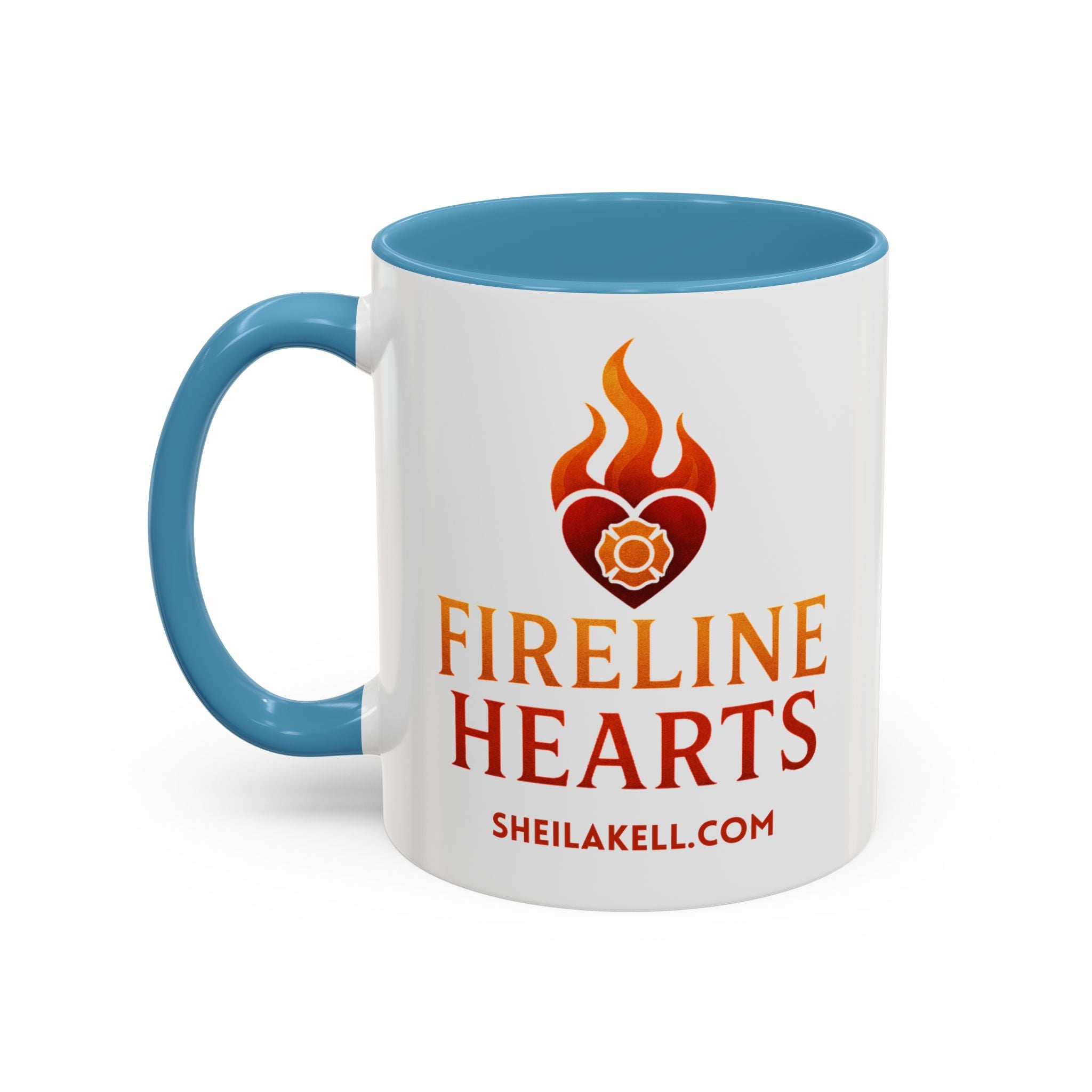 Fireline Hearts Accent Coffee Mug — Logo Coffee Cup (11/15oz)