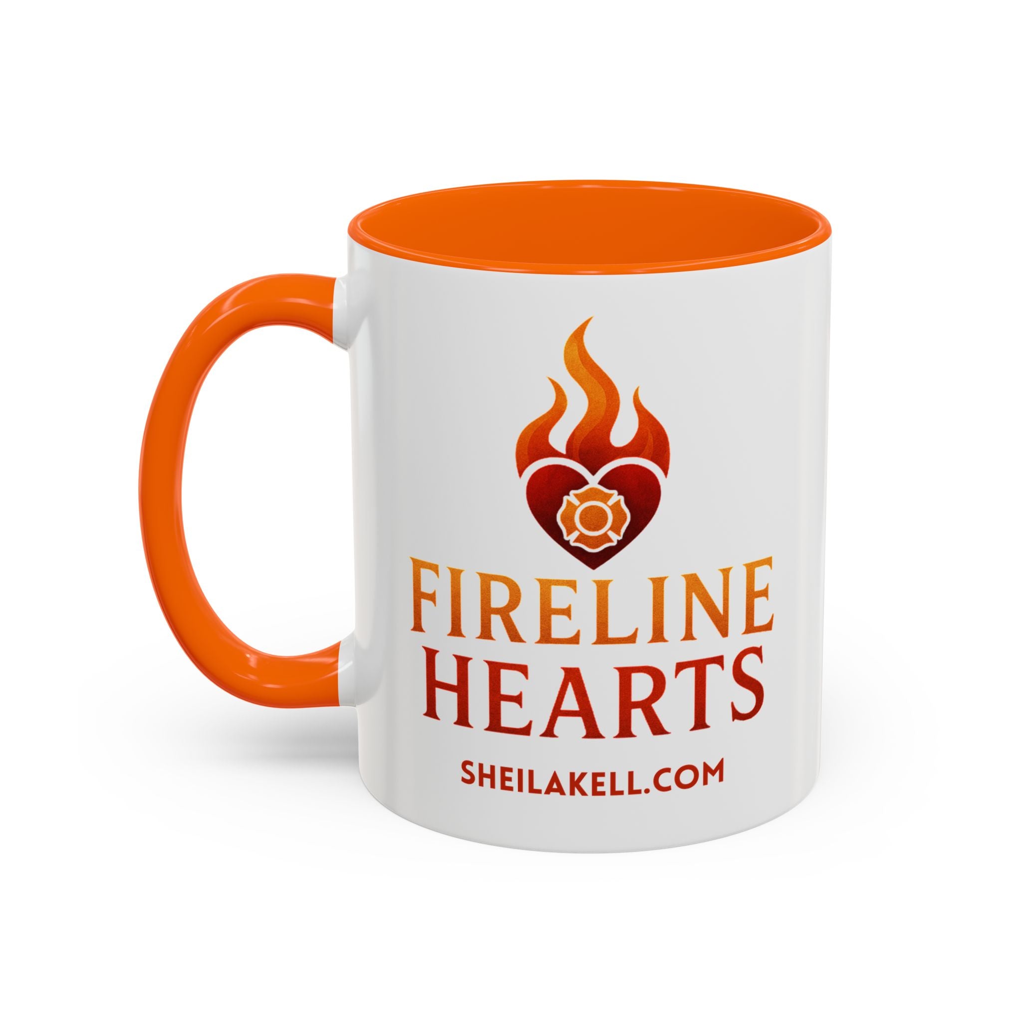 Fireline Hearts Accent Coffee Mug — Logo Coffee Cup (11/15oz)