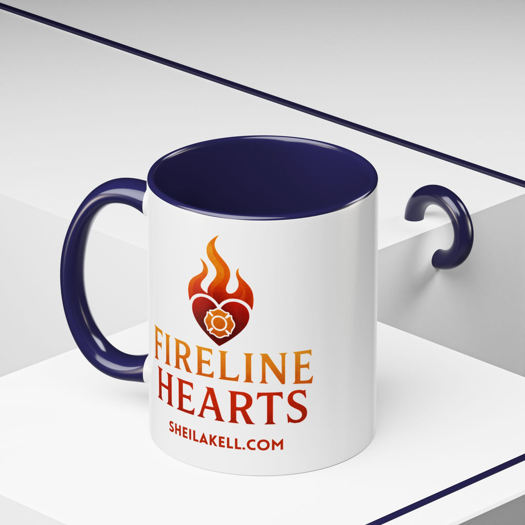Fireline Hearts Accent Coffee Mug — Logo Coffee Cup (11/15oz)