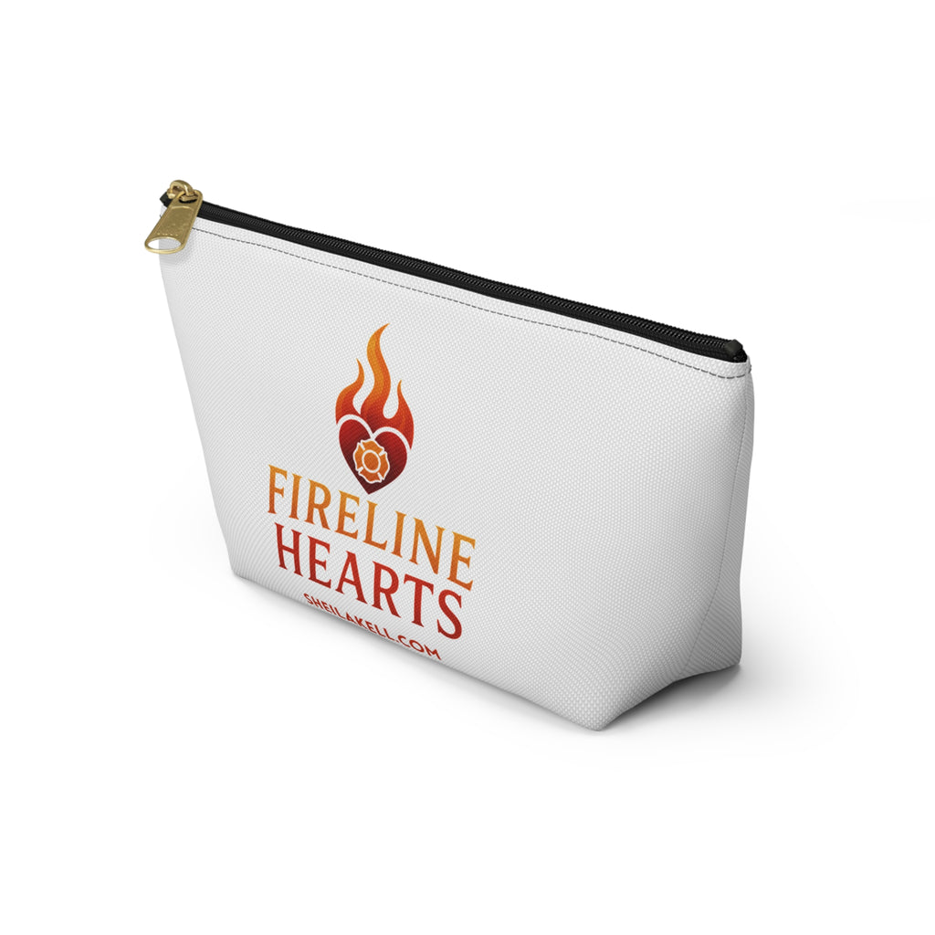 Accessory Pouch — Fireline Hearts & Family Unity Zippered T-Bottom Makeup Bag