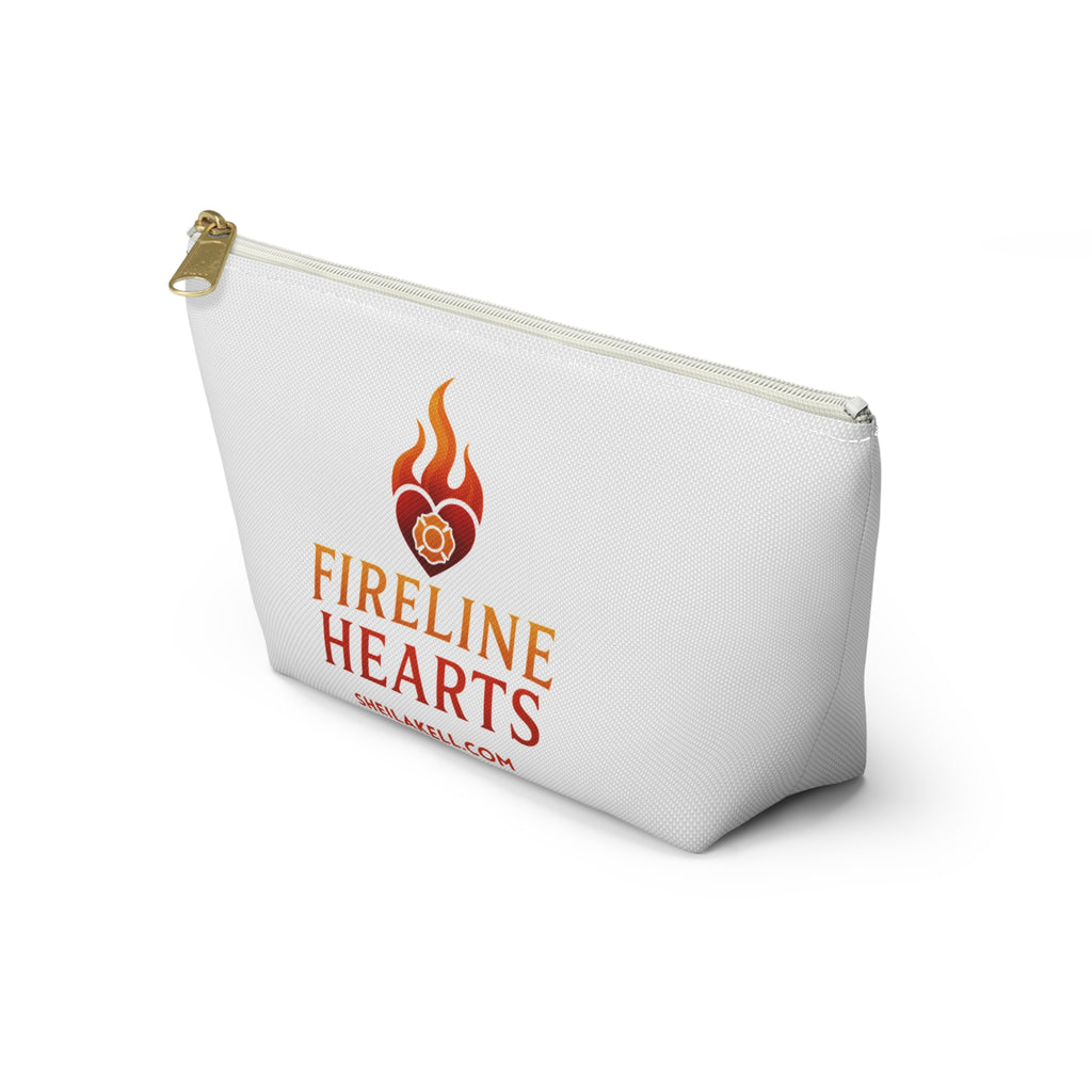 Accessory Pouch — Fireline Hearts & Family Unity Zippered T-Bottom Makeup Bag