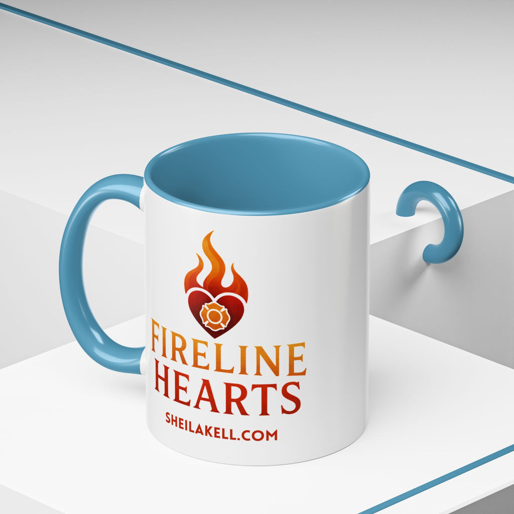 Fireline Hearts Accent Coffee Mug — Logo Coffee Cup (11/15oz)