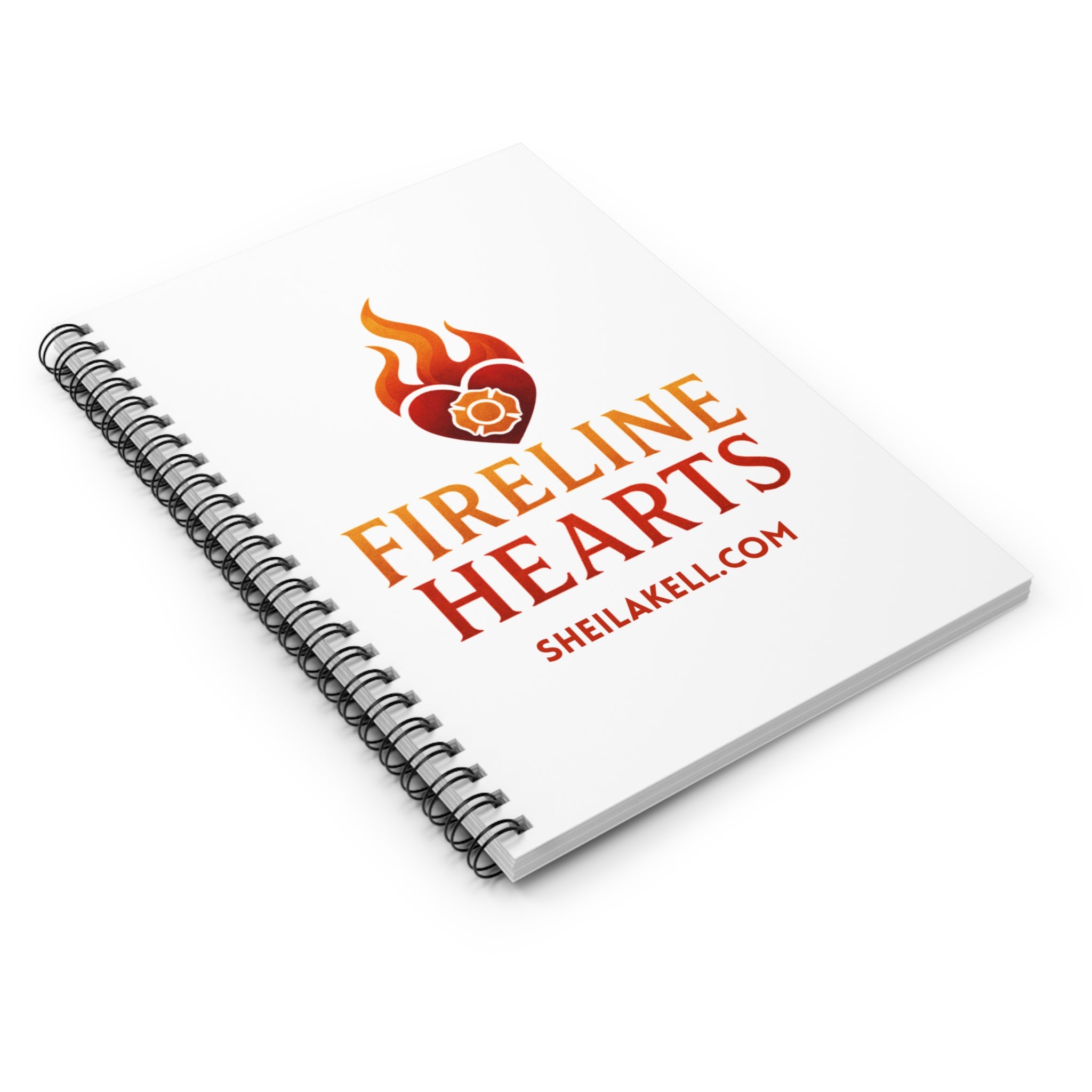 Fireline Hearts Spiral Notebook — Branded Journal with Flame Heart Logo