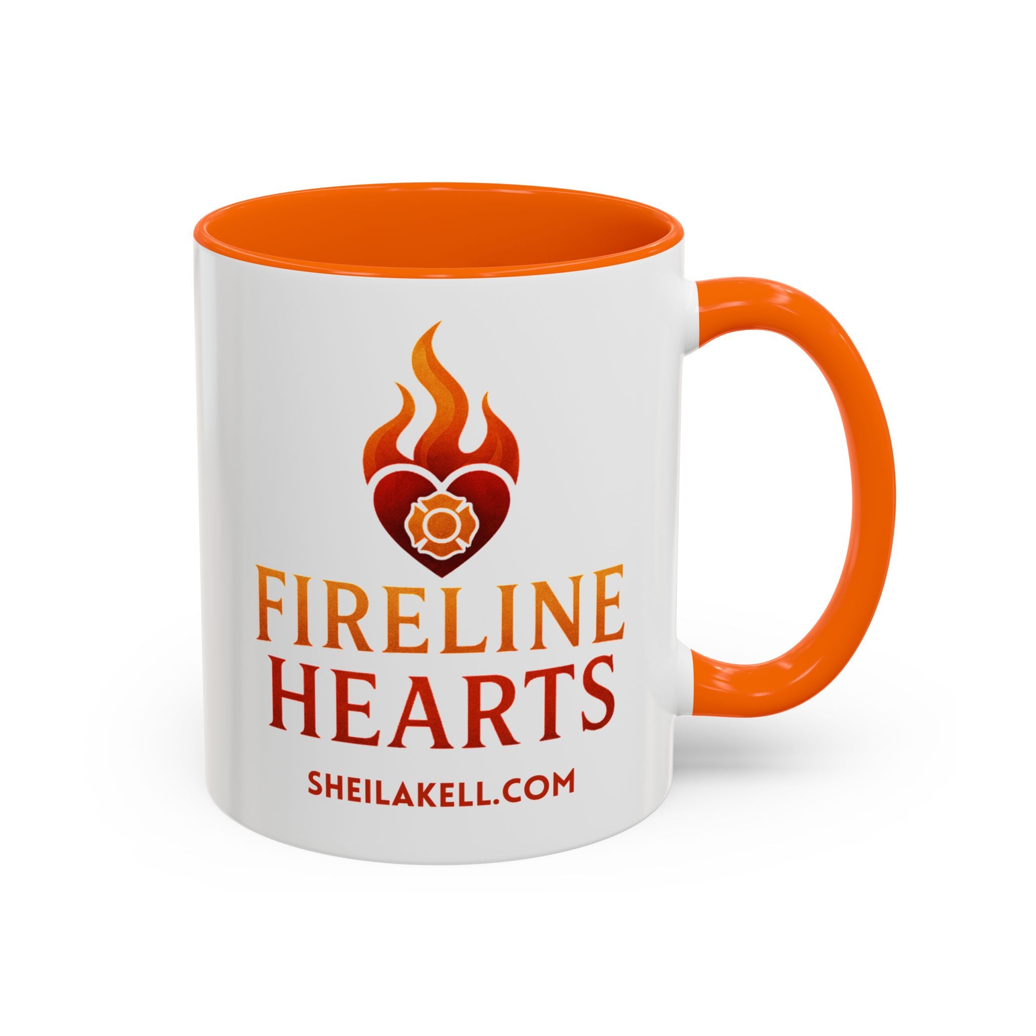 Fireline Hearts Accent Coffee Mug — Logo Coffee Cup (11/15oz)