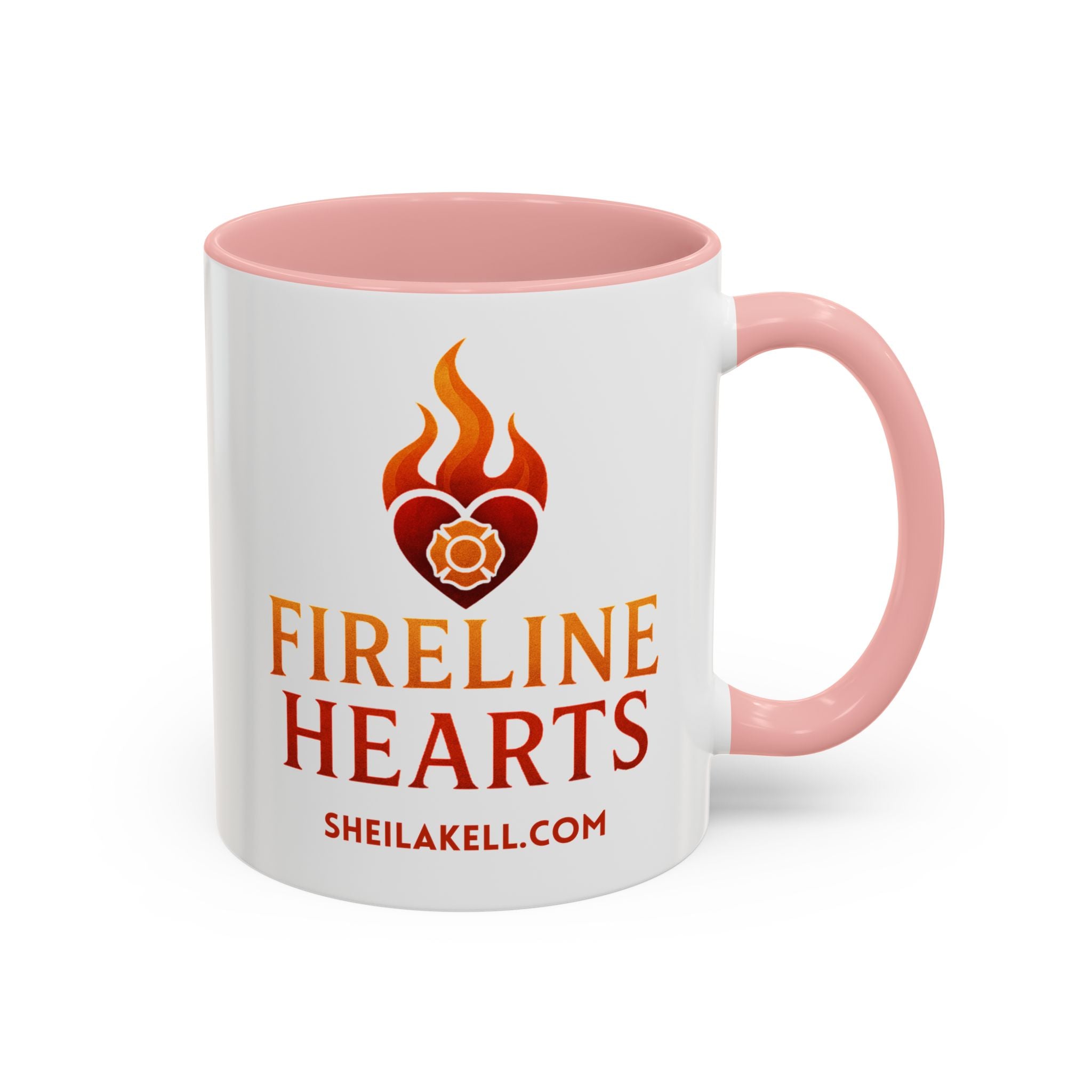 Fireline Hearts Accent Coffee Mug — Logo Coffee Cup (11/15oz)