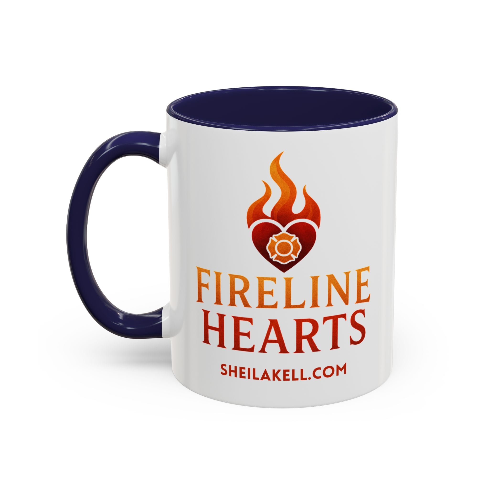 Fireline Hearts Accent Coffee Mug — Logo Coffee Cup (11/15oz)