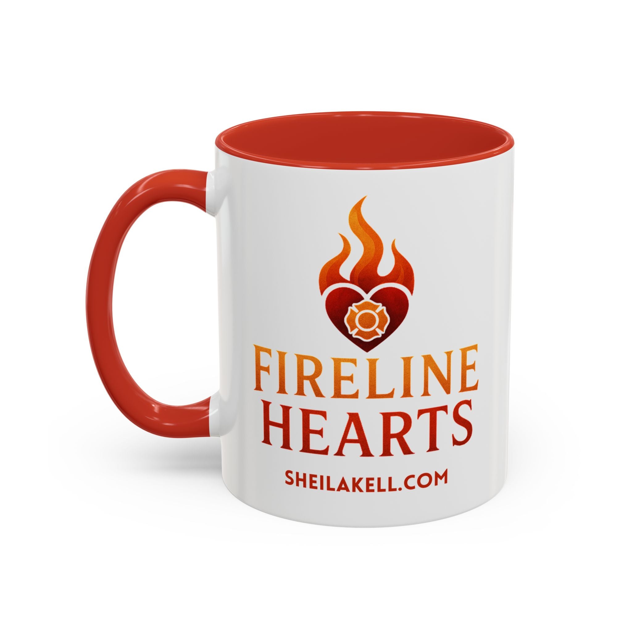 Fireline Hearts Accent Coffee Mug — Logo Coffee Cup (11/15oz)