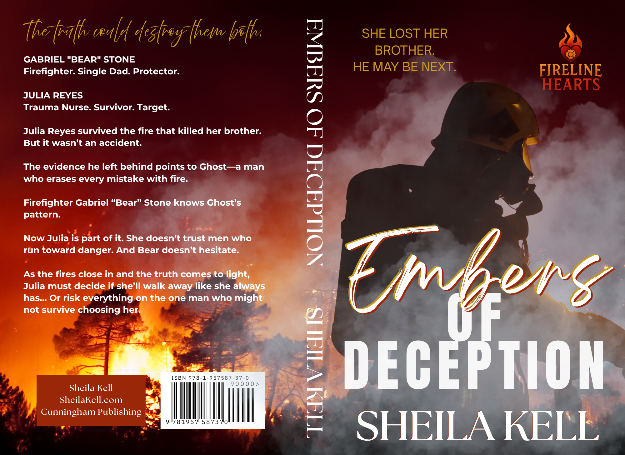 PREORDER - Signed paperback copy of Embers of Deception Discrete Cover (Fireline Hearts)