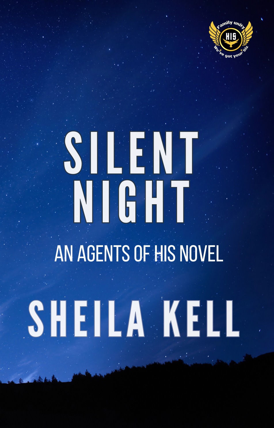 Signed paperback copy (discreet cover) of Silent Night (Agents of HIS) with SWAG
